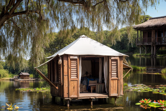 10'x10' Island Cazita - Canvas Top - Redwood Doors and Windows (IC102)