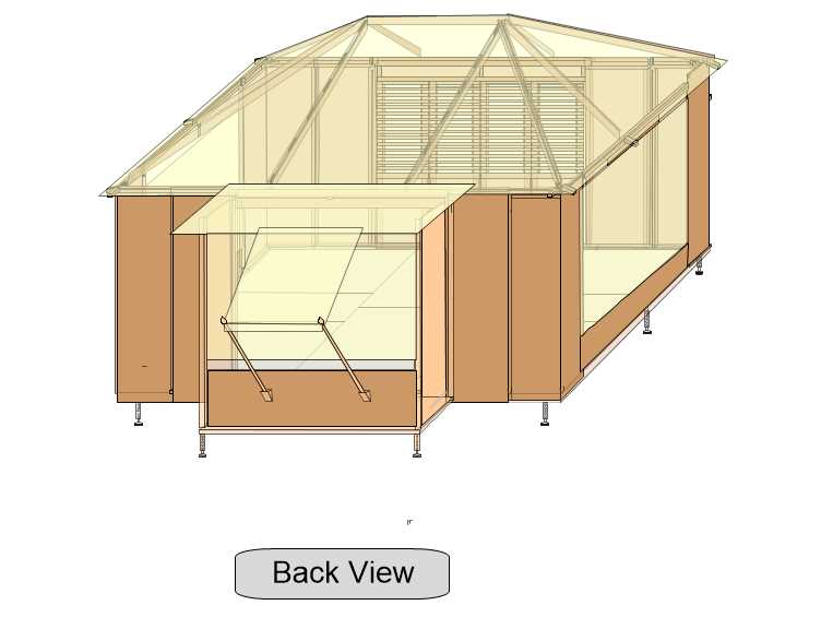 10'x14' Island Cazita - w/Pop Out on Back - Wood Doors on Front