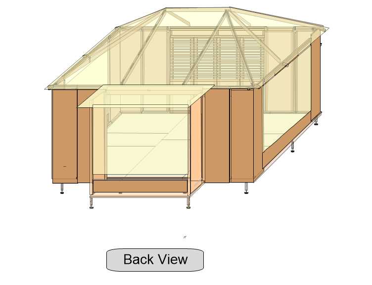 10'x14' Island Cazita - w/Pop Out on Back - Wood Doors on Front