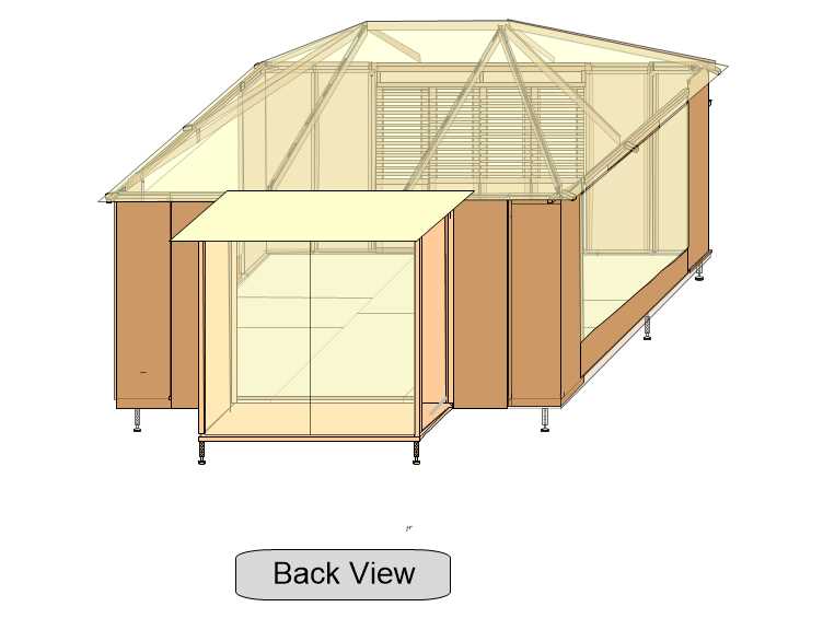 10'x14' Island Cazita - w/Pop Out on Back - Wood Doors on Front