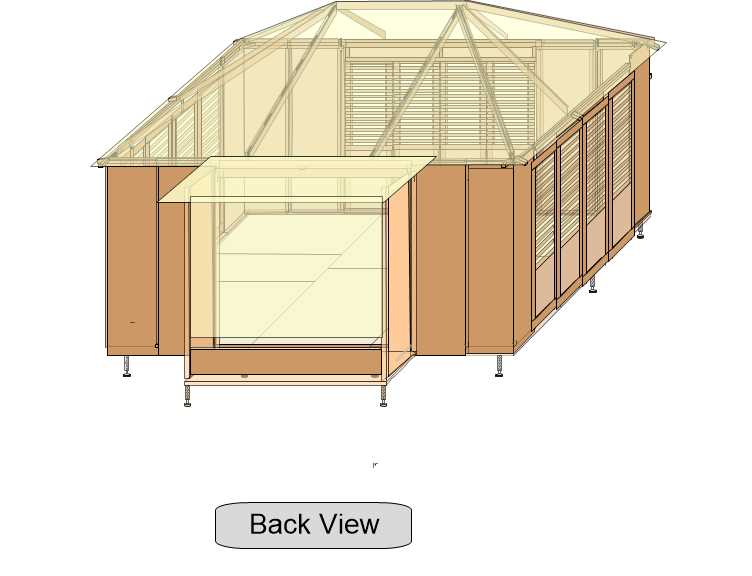 10'x14' Island Cazita - w/Pop Out on Back - Wood Doors on Front