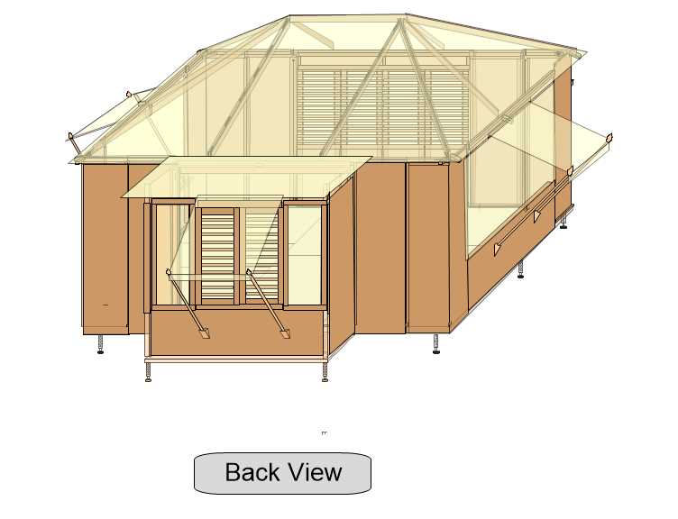 10'x14' Island Cazita - w/Pop Out on Back - Wood Doors on Front